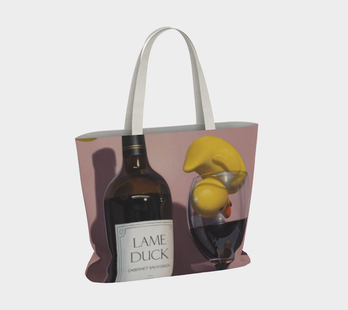 Quack Open a Bottle Large Tote Bag preview #4