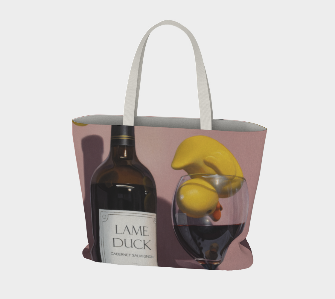 Quack Open a Bottle Large Tote Bag preview #3