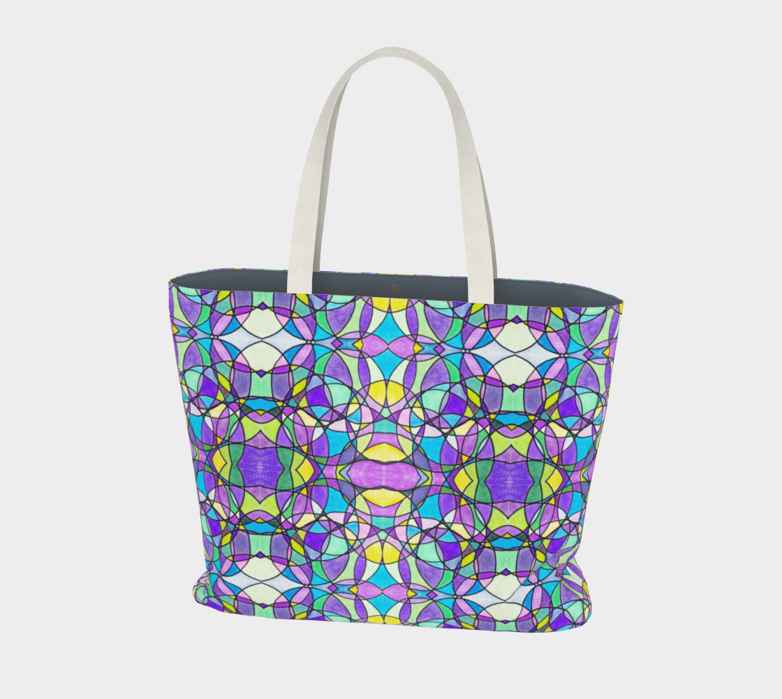 Lilac Stained Glass Large Tote Bag preview