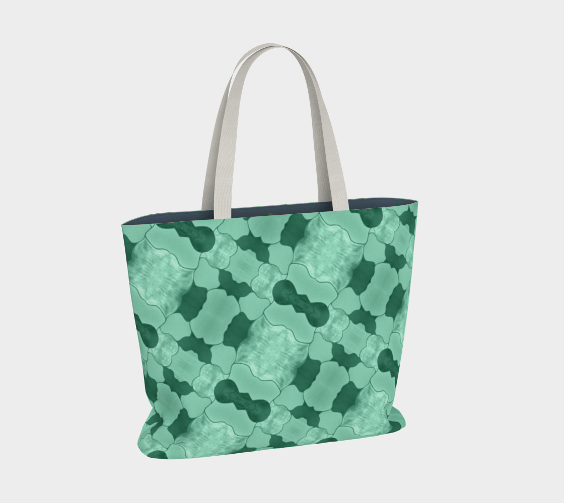 Lime Patchwork Large Tote Bag preview #2