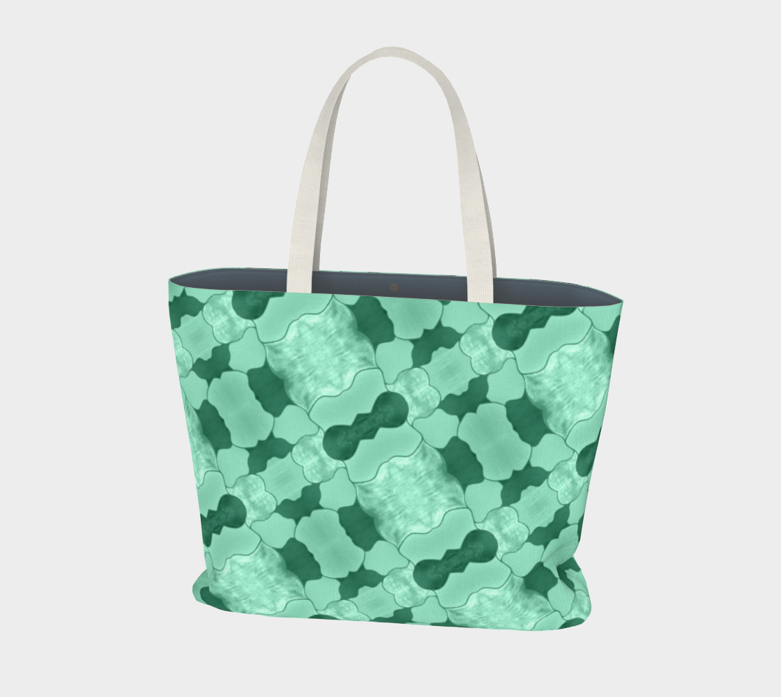 Lime Patchwork Large Tote Bag preview
