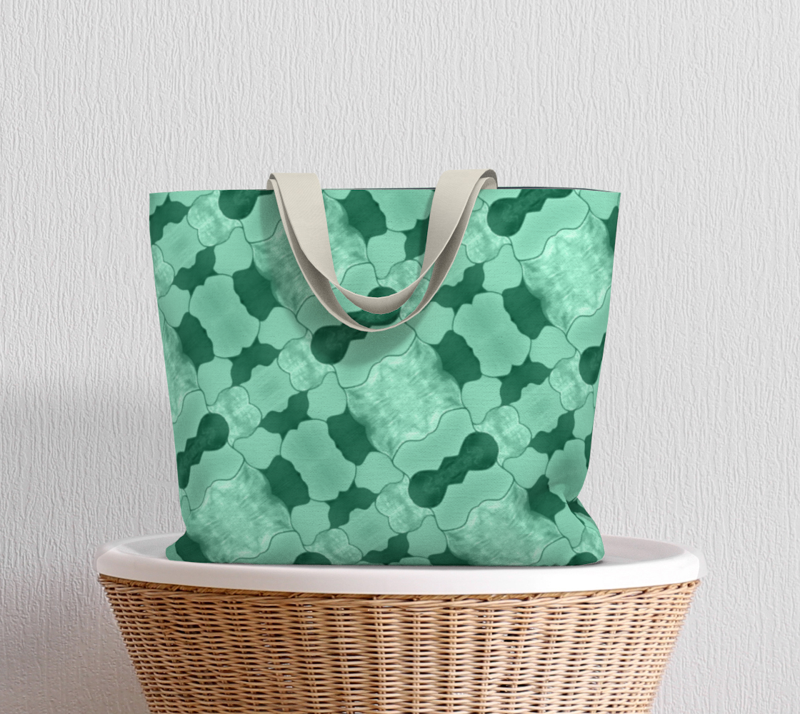 Lime Patchwork Large Tote Bag preview #5