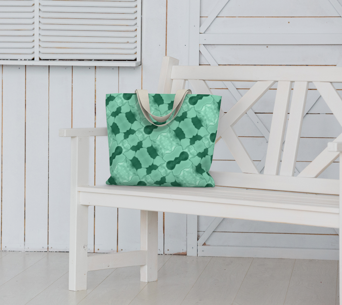 Lime Patchwork Large Tote Bag preview #6