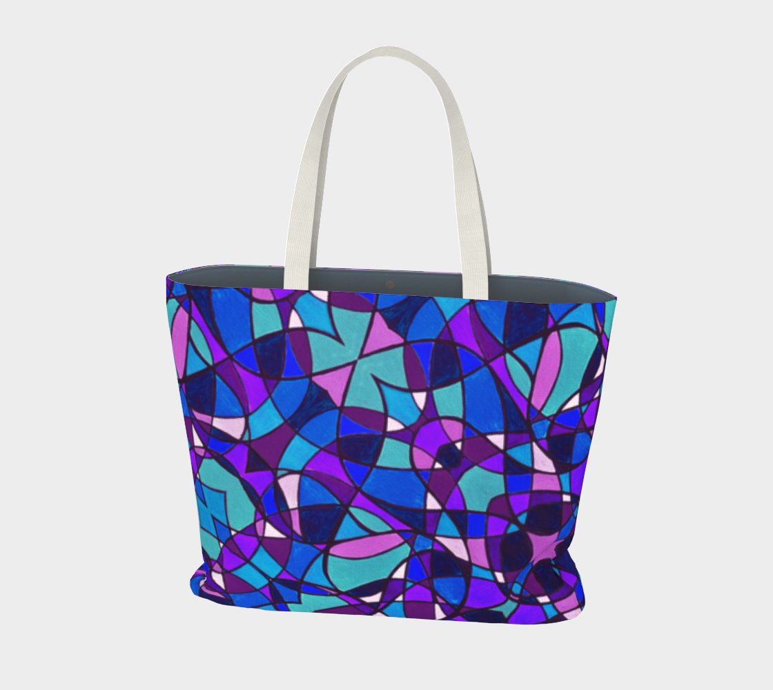 Peacock Stained Glass II Large Tote Bag preview