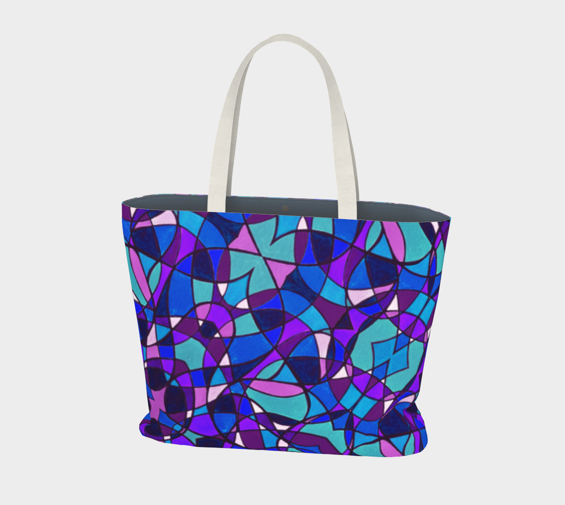 Peacock Stained Glass II Large Tote Bag preview