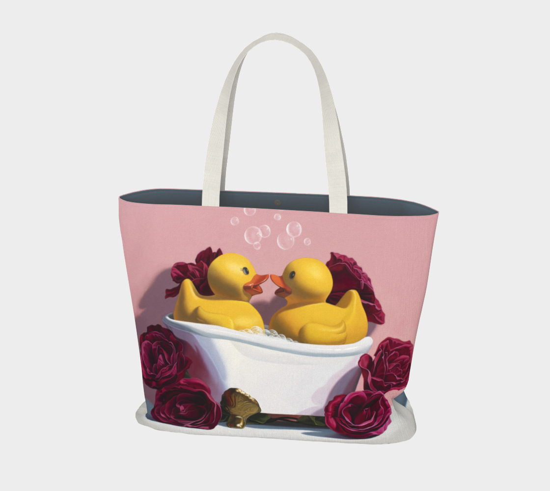 Love Birds (Pink) Large Tote Bag preview