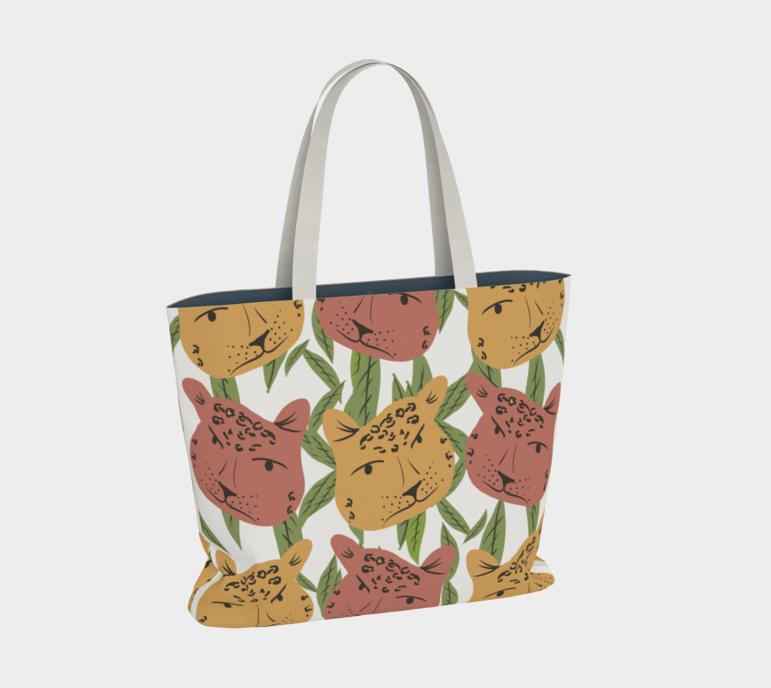 Cheetah Faces Jungle Greenery Pattern preview #2