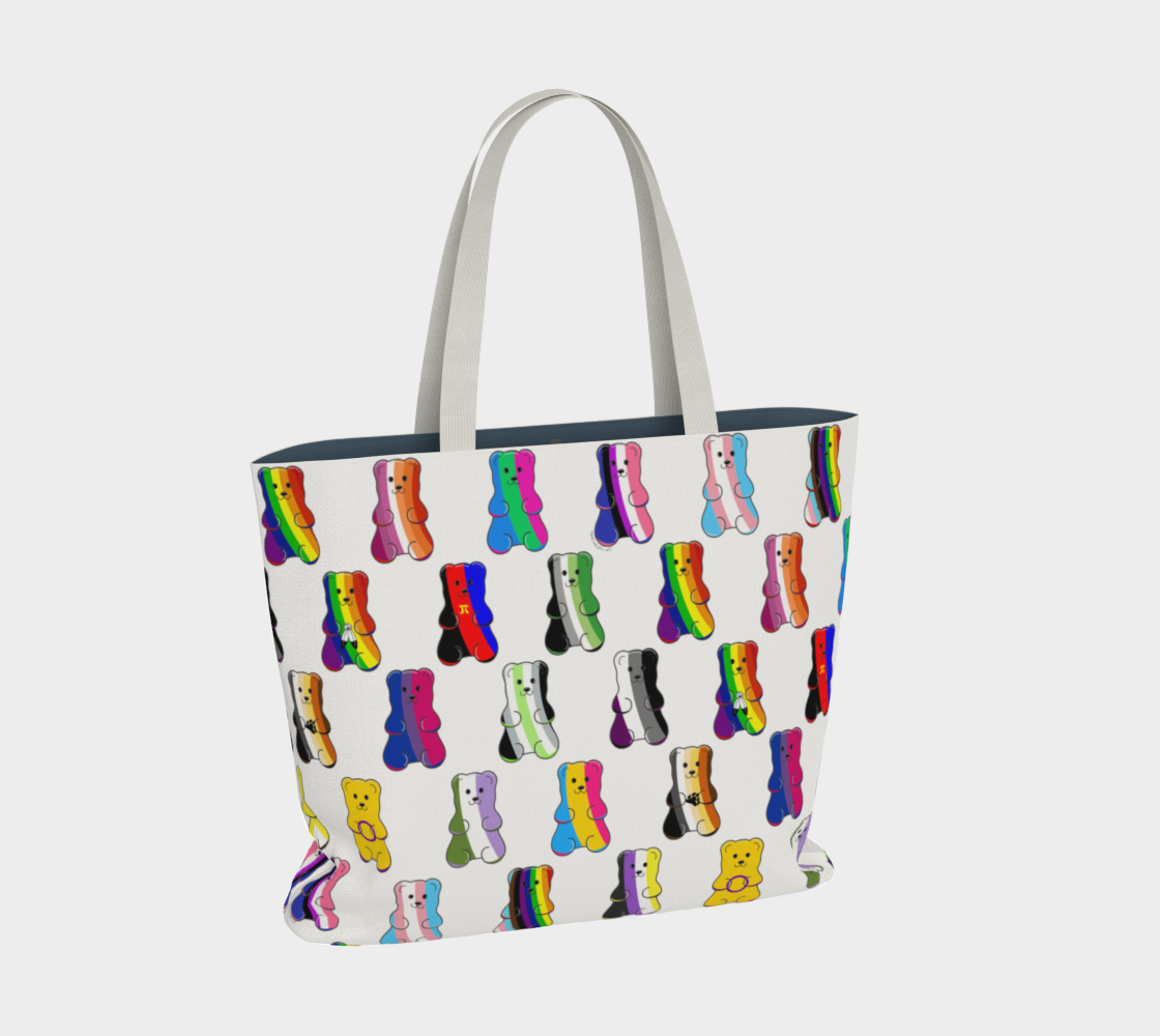 Gay Gummy Flags Large Tote Bag preview #2
