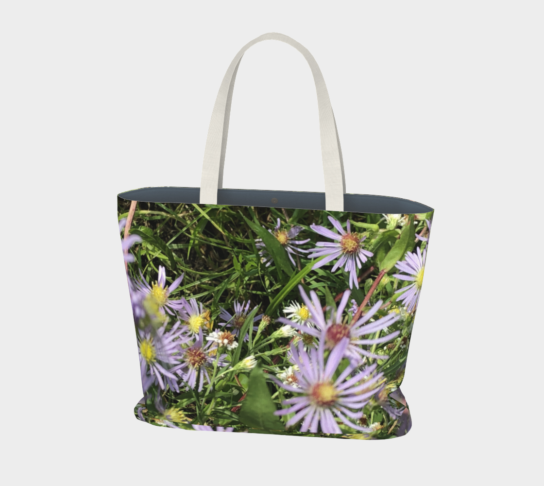 Purple flowers large tote 23 preview