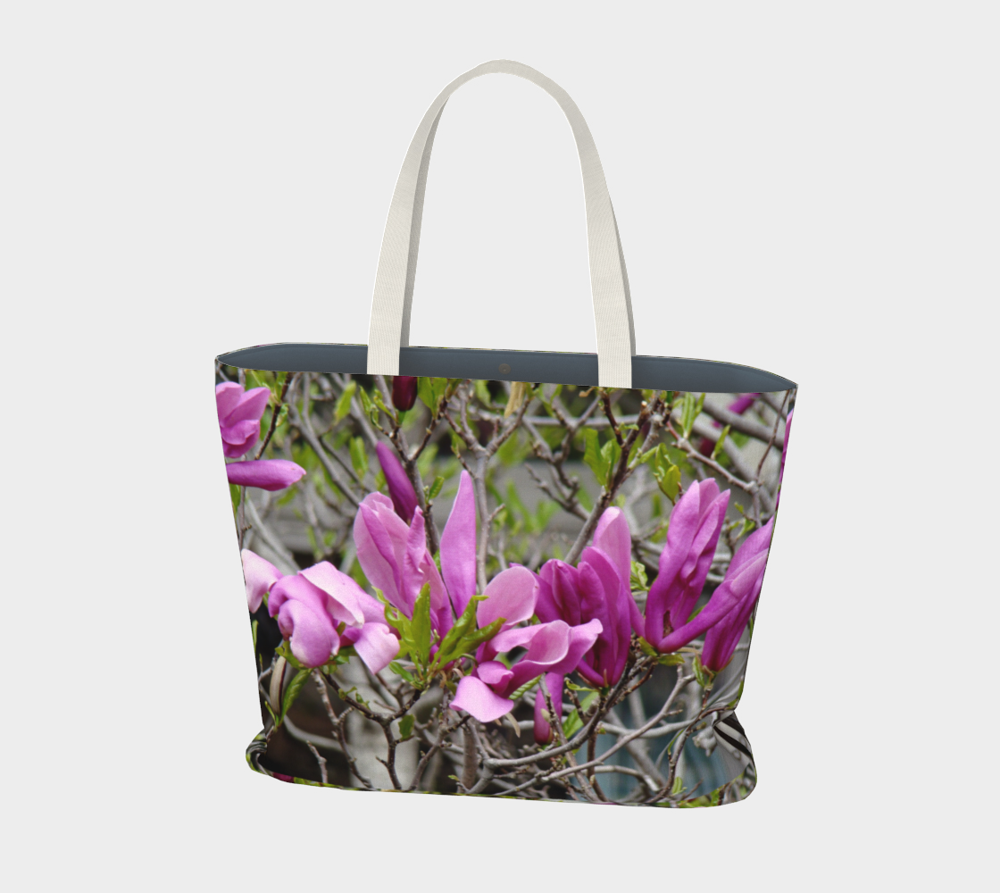 Pink flowers Large tote bag 2 preview