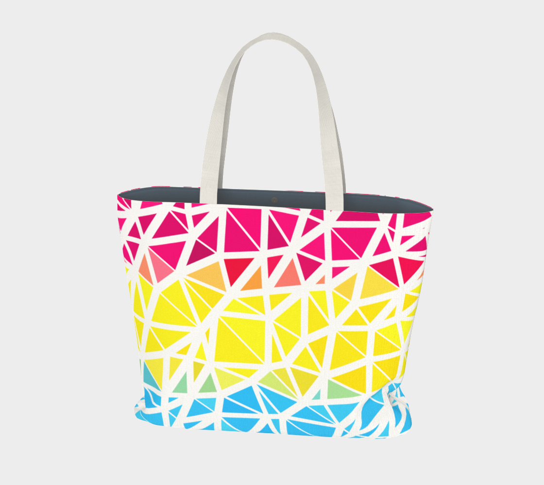 Groovy Boho Geometric Low Poly Abstract Pansexual Pride Flag preview
