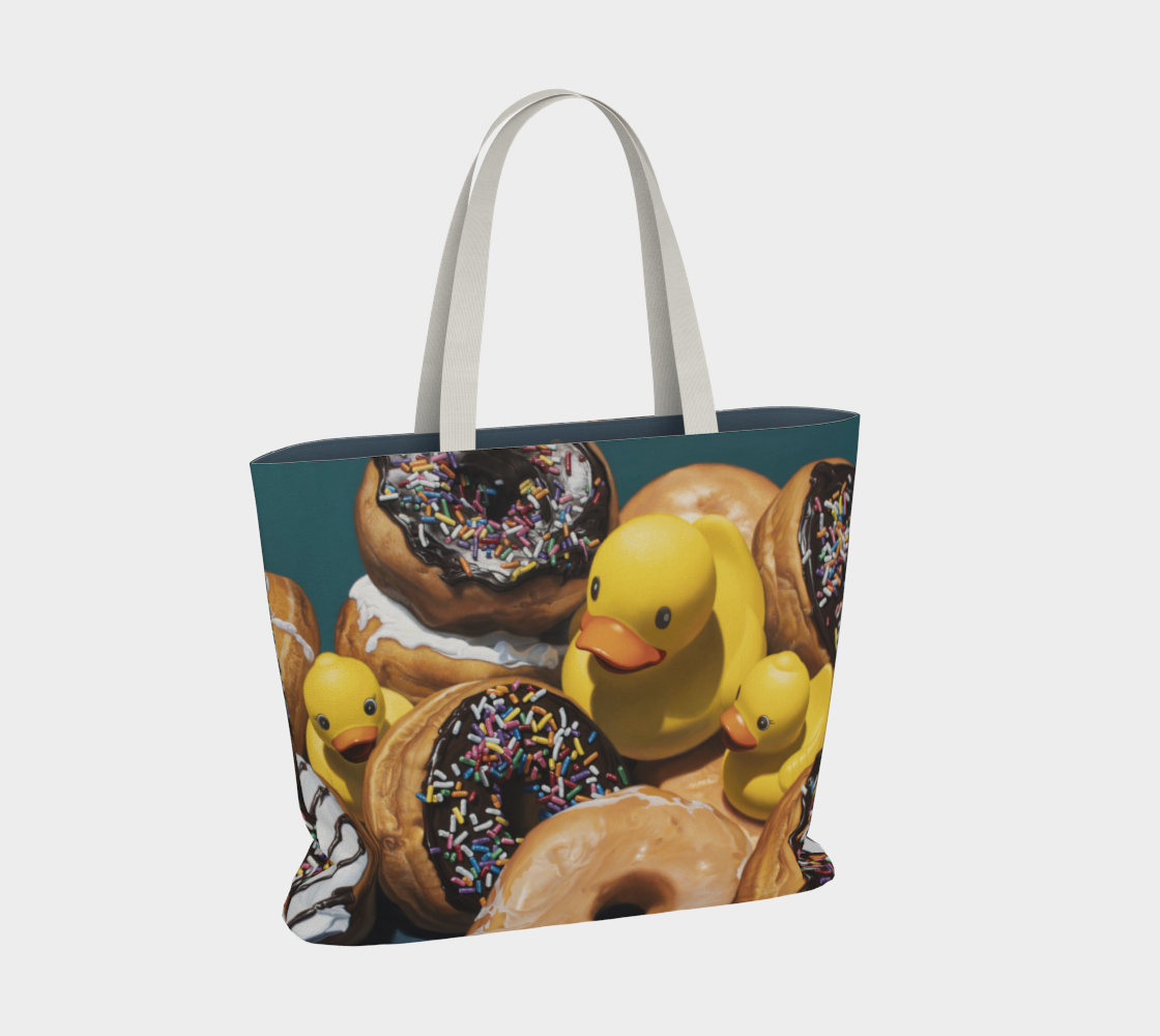 Duck In Donuts Large Tote Bag preview #2