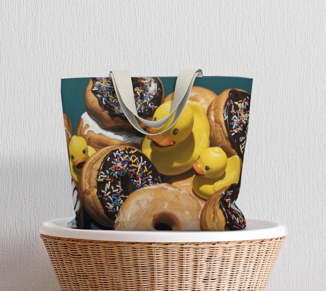 Duck In Donuts Large Tote Bag preview #5