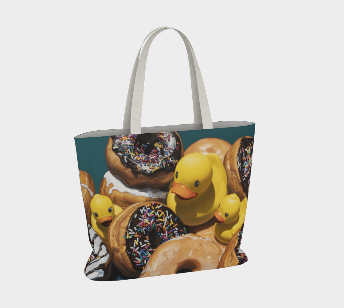 Duck In Donuts Large Tote Bag thumbnail #5