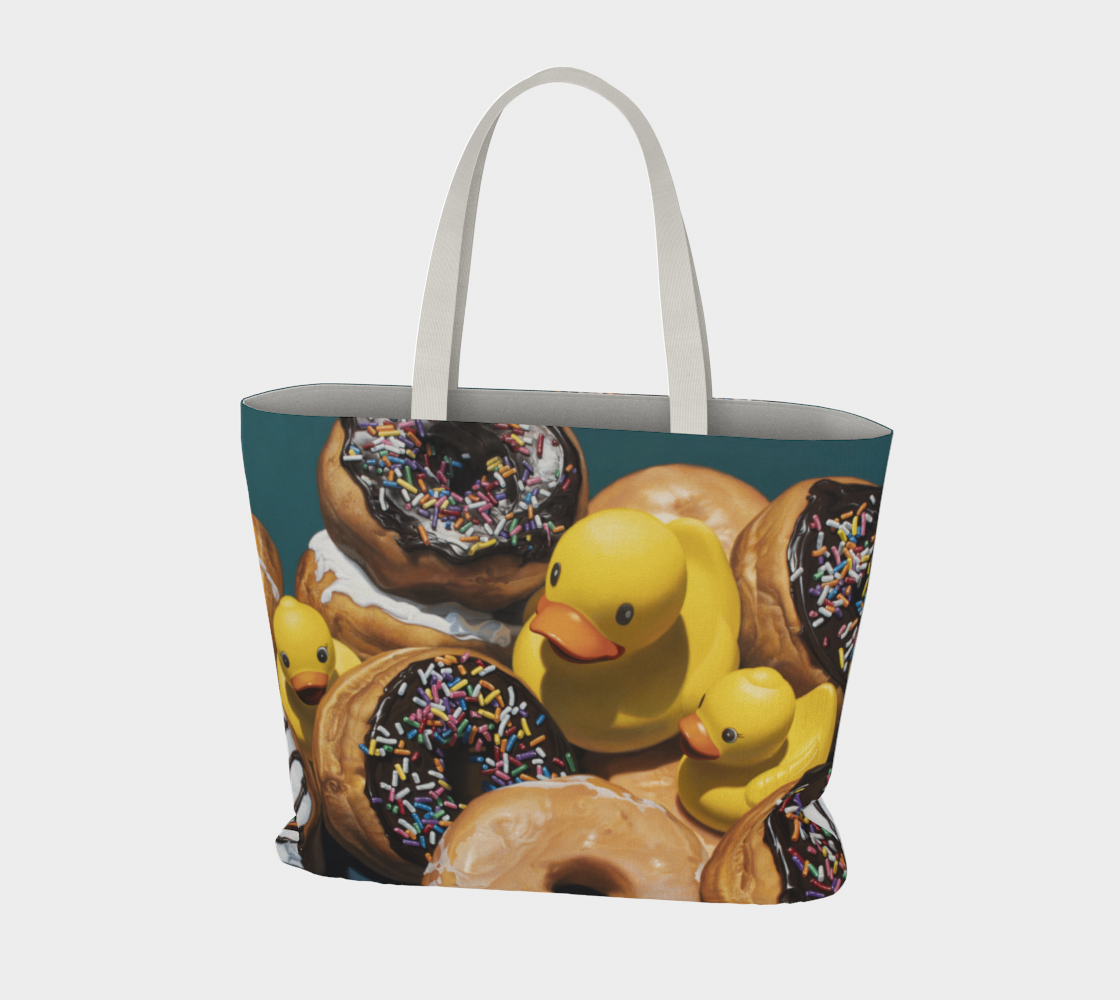 Duck In Donuts Large Tote Bag preview #3