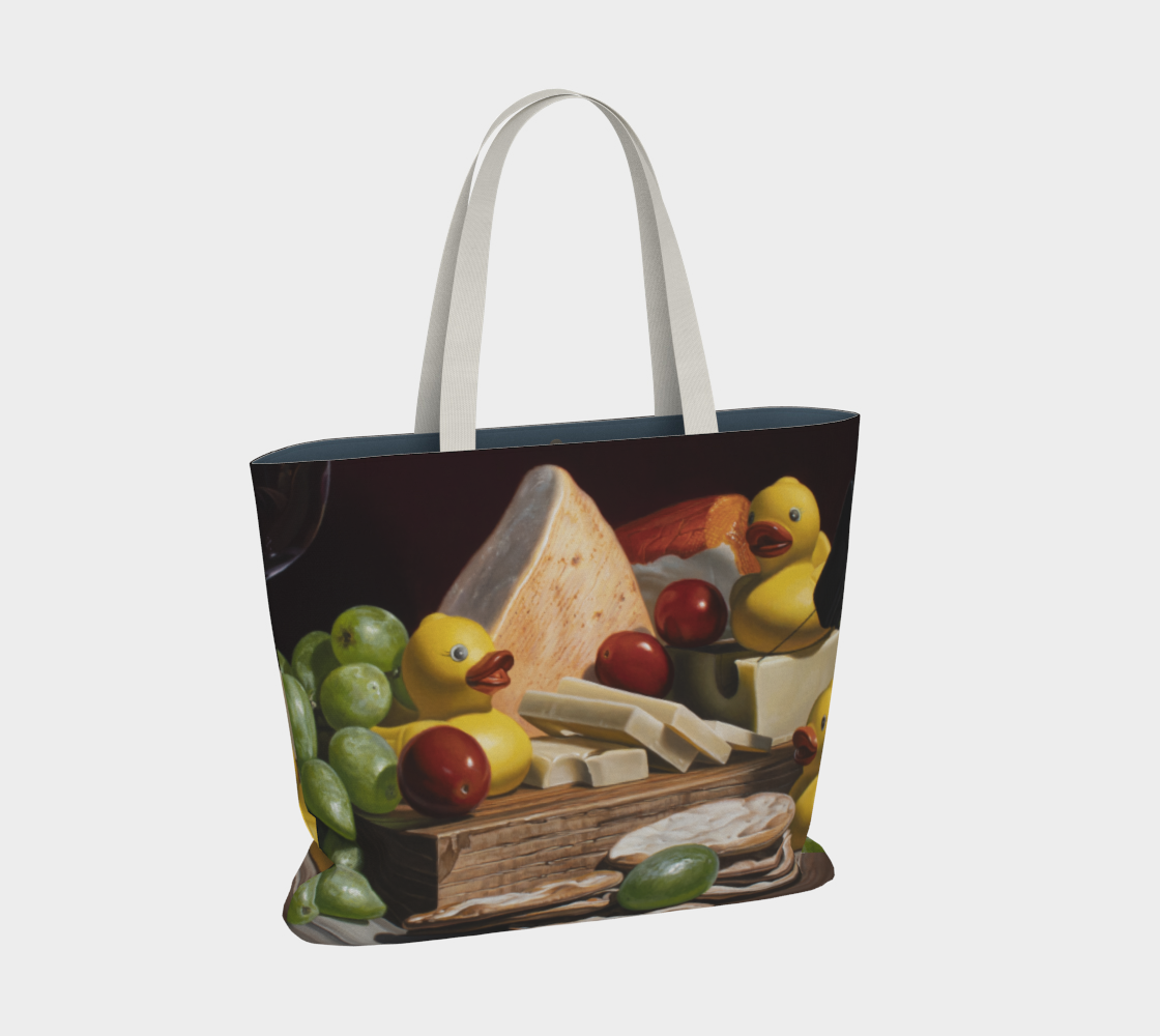 Cheese and Quackers Large Tote Bag preview #2