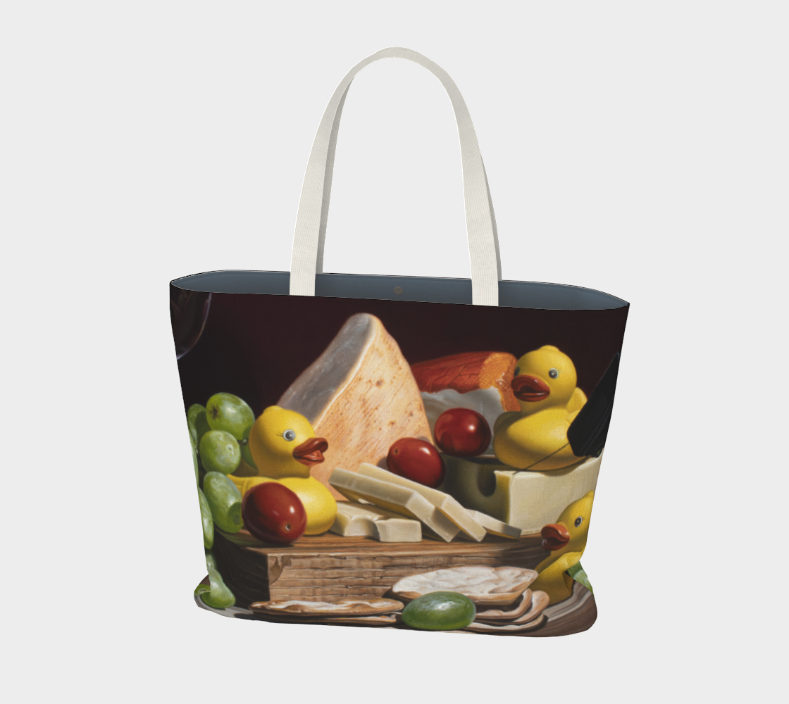 Cheese and Quackers Large Tote Bag 3D preview