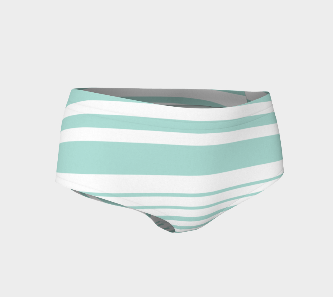 Mint Stripes Bikini Bottoms 3D preview