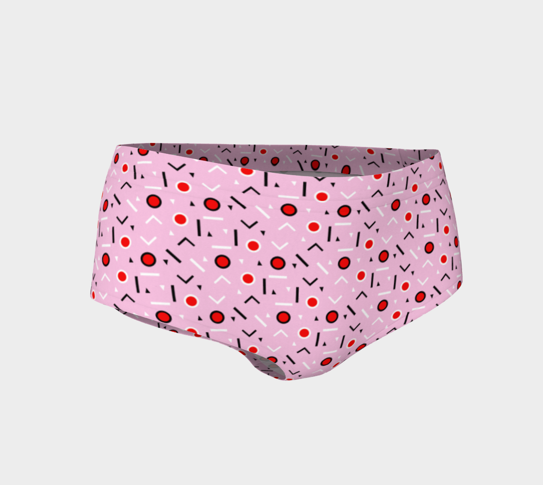 Memphis Tribes - Red and Pink Mini Shorts preview