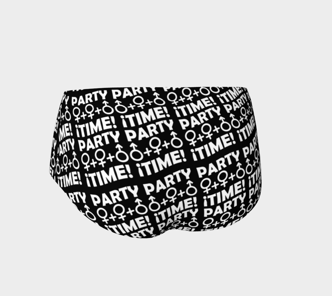 Aperçu de Party Time Concept Typographic Pattern Mini Shorts #2