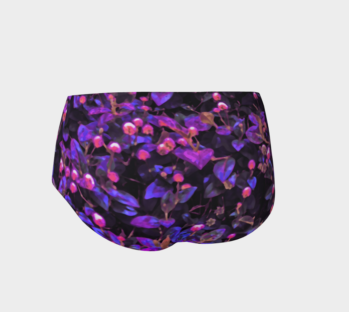 Stylized Floral Texture Pattern Mini Shorts Miniature #3