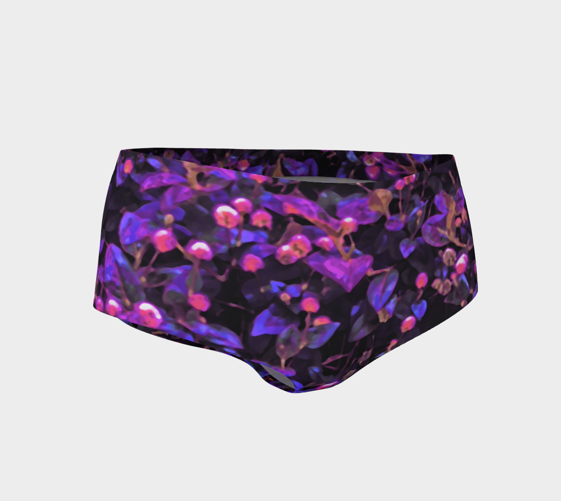 Aperçu de Stylized Floral Texture Pattern Mini Shorts