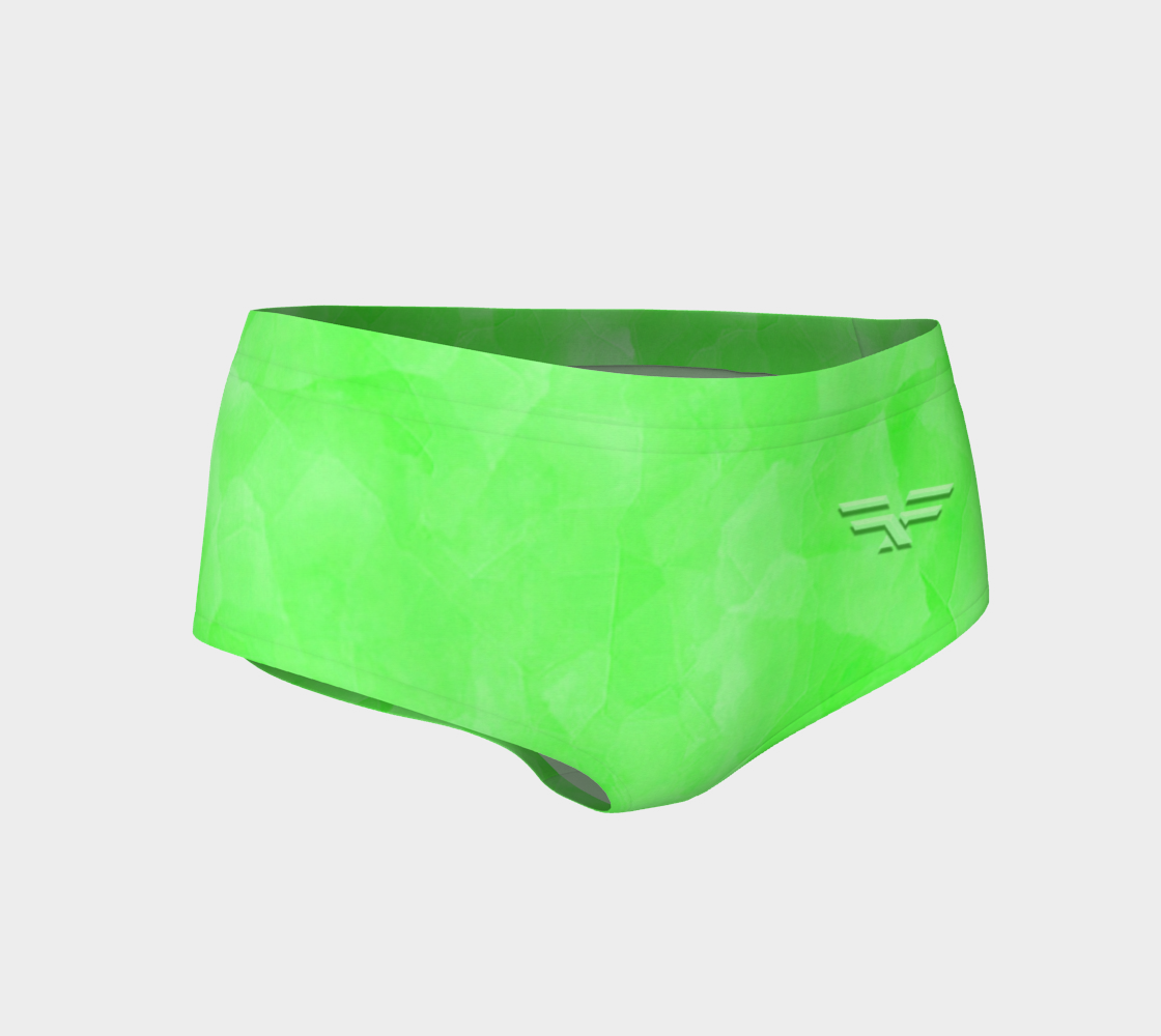 Soft Lime Green Fitness Fashion Mini Shorts 3D preview