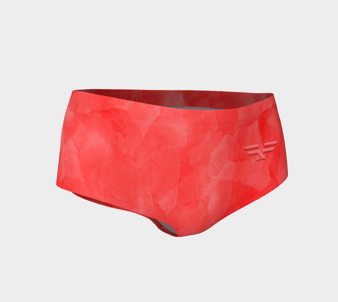 Soft Red Fitness Fashion Mini Shorts preview #1