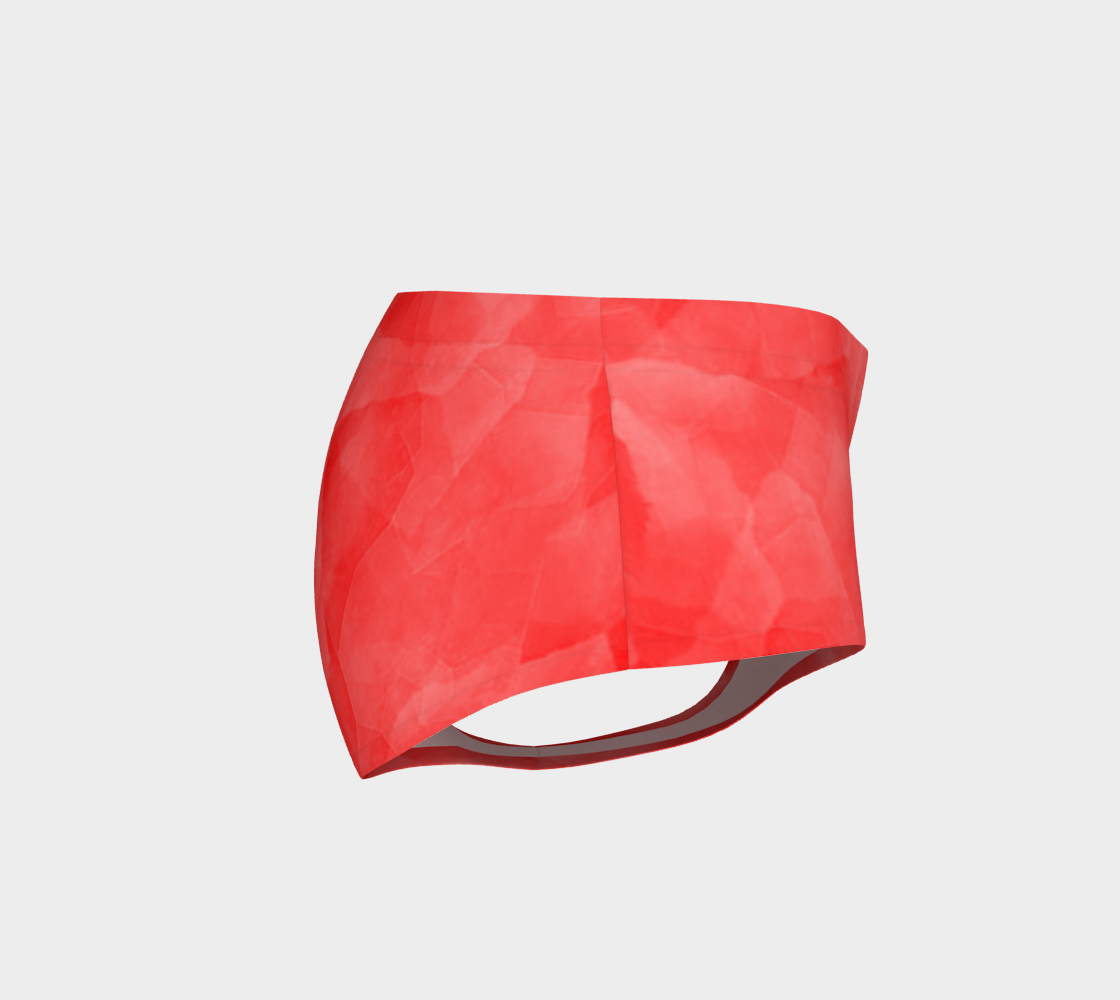 Soft Red Fitness Fashion Mini Shorts preview #4