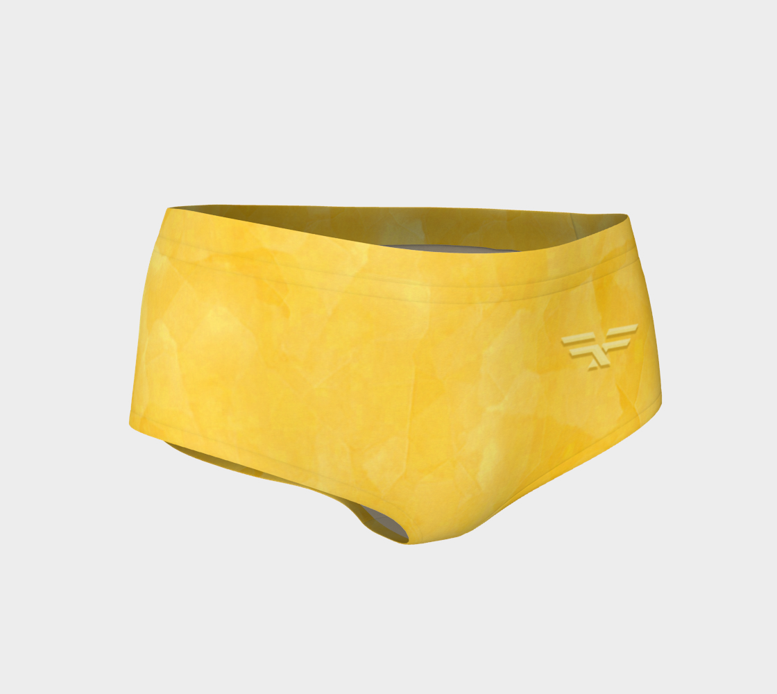 Soft Yellow Fitness Fashion Mini Shorts preview #1