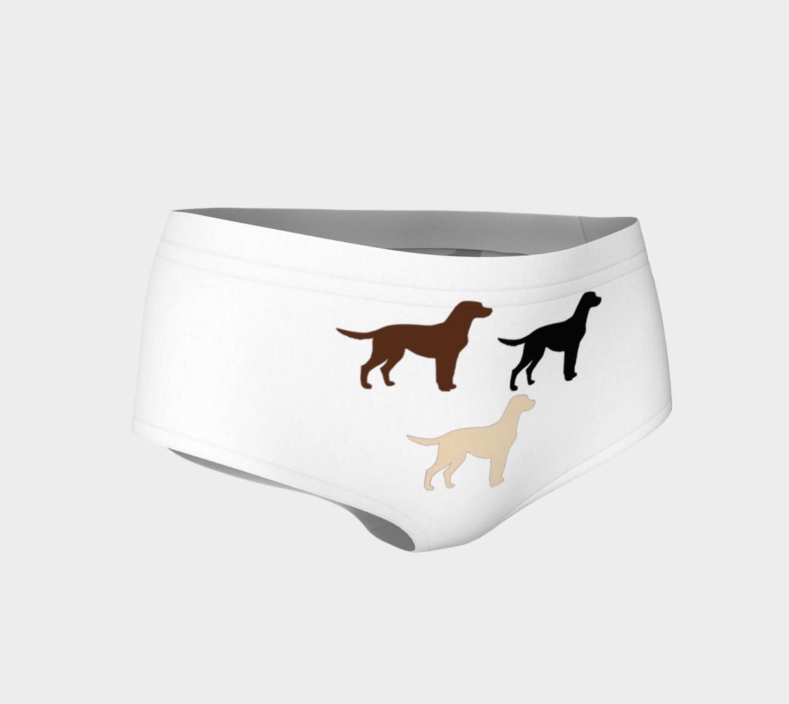 Labrador Retriever all 3 colors silhouettes mini shorts preview #1