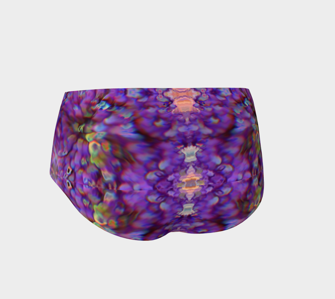Mini Shorts- Purple flower reflections smeared  Miniature #3