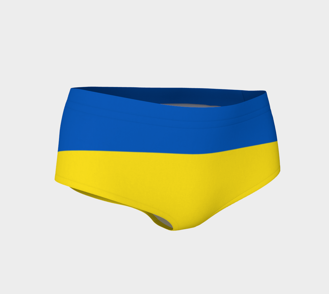 Aperçu de Blue and Yellow Ukraine Flag Mini Shorts, AWSSD