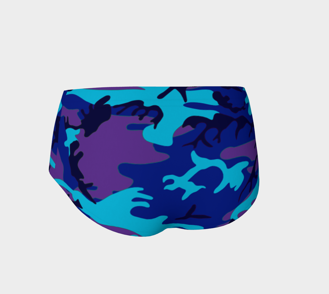 Blue and Purple Camouflage Mini Shorts, AWSSG  Miniature #3