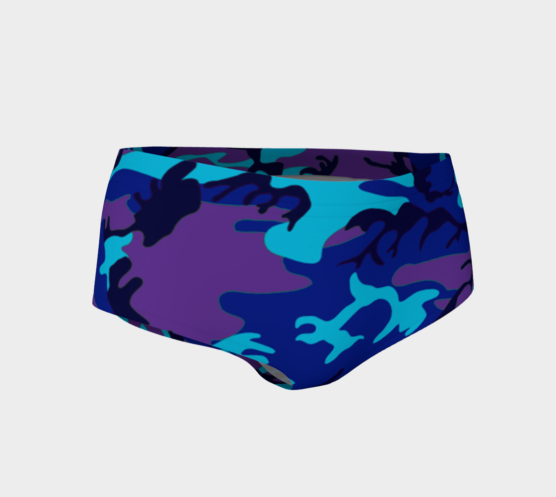 Blue and Purple Camouflage Mini Shorts, AWSSG  preview