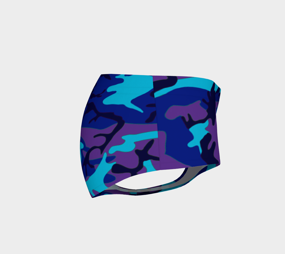 Blue and Purple Camouflage Mini Shorts, AWSSG  Miniature #5