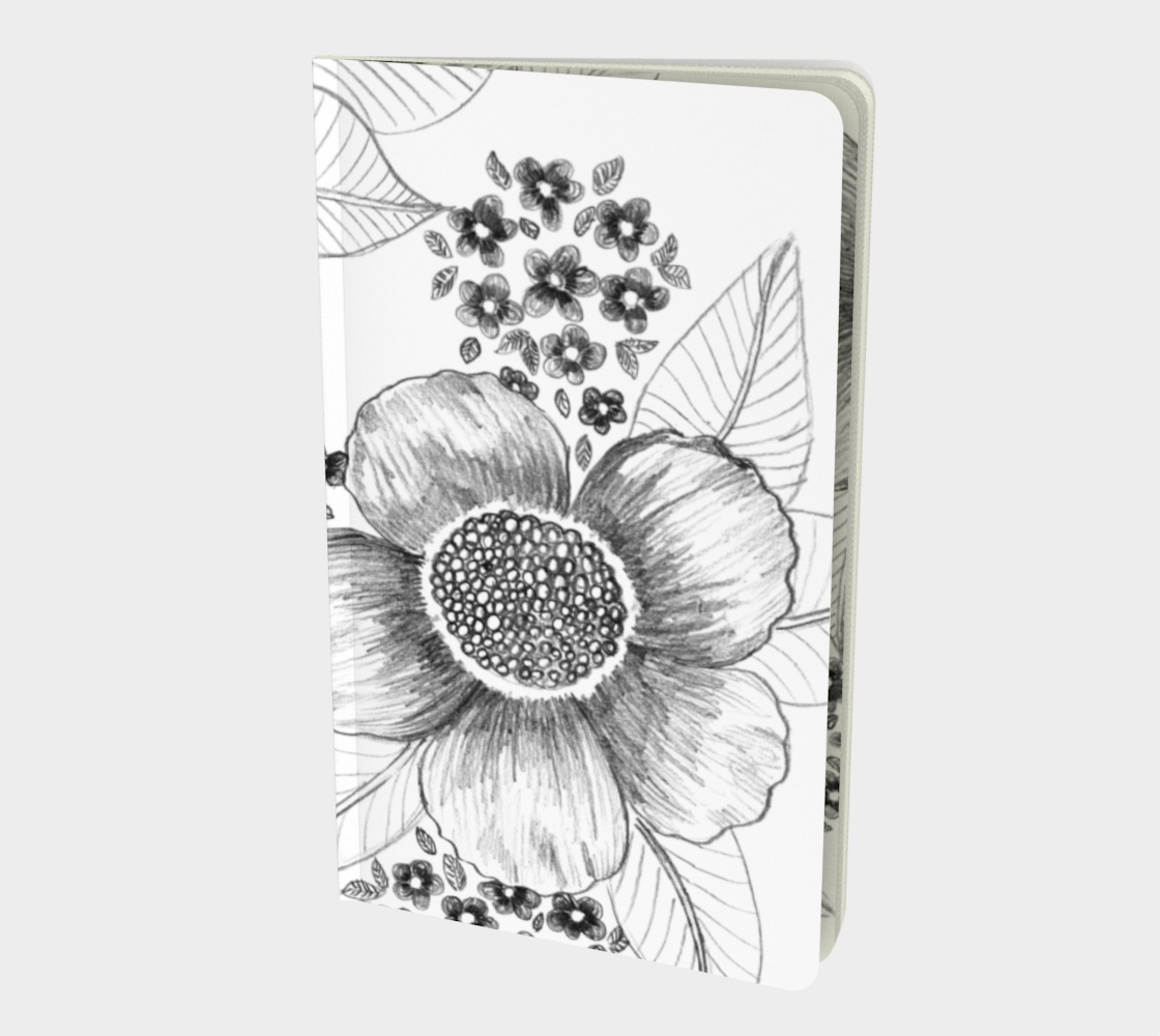 Luxurious flowers black and white notebook  preview