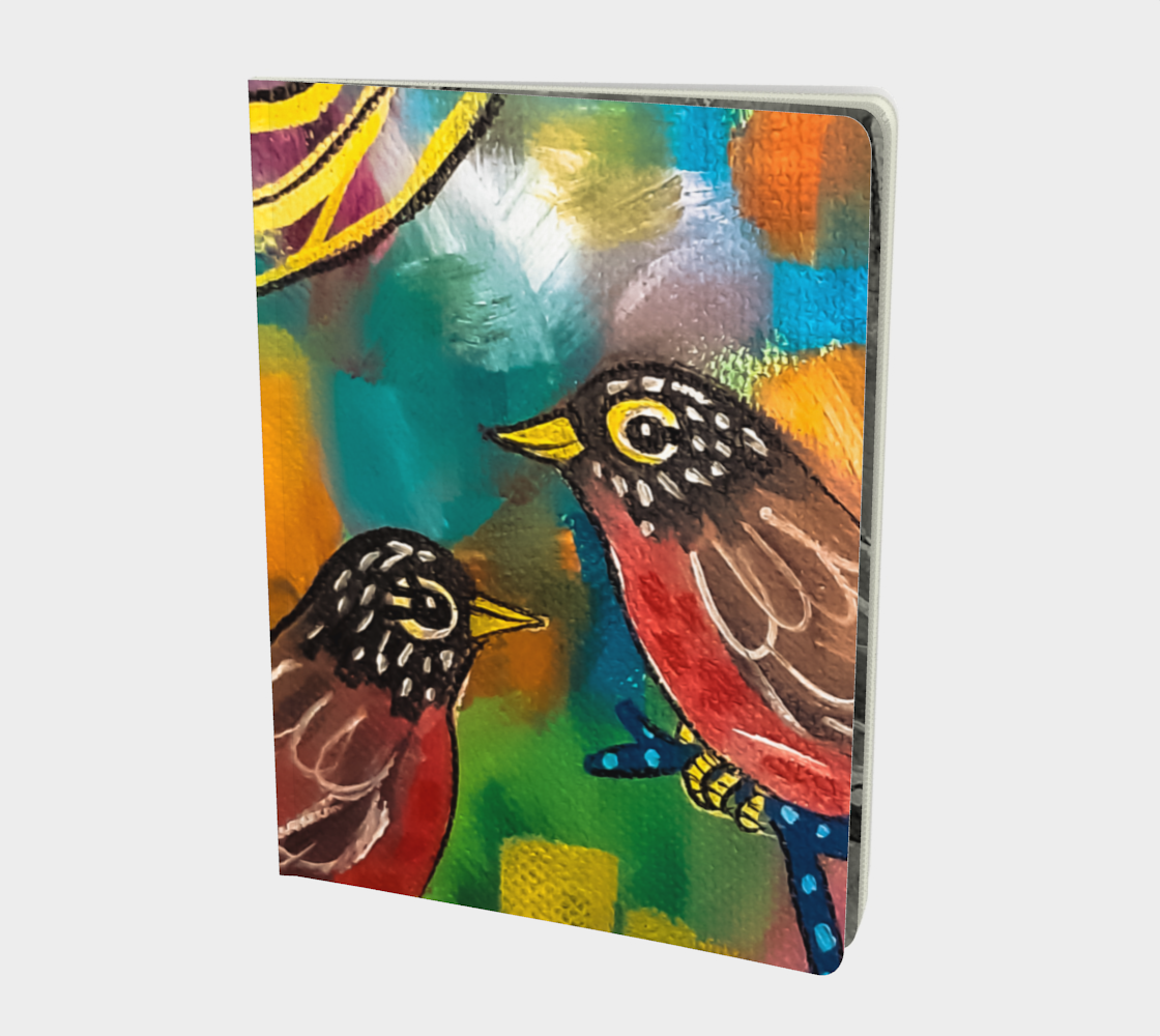 Colorful Robins Large Notebook preview