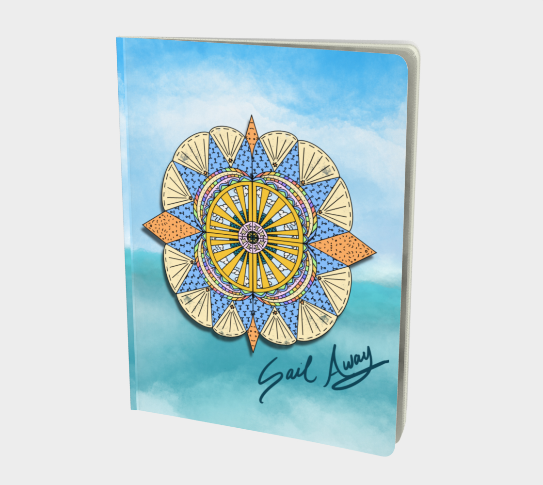"Sail Away" Beach Mandala Notebook Lg preview #1