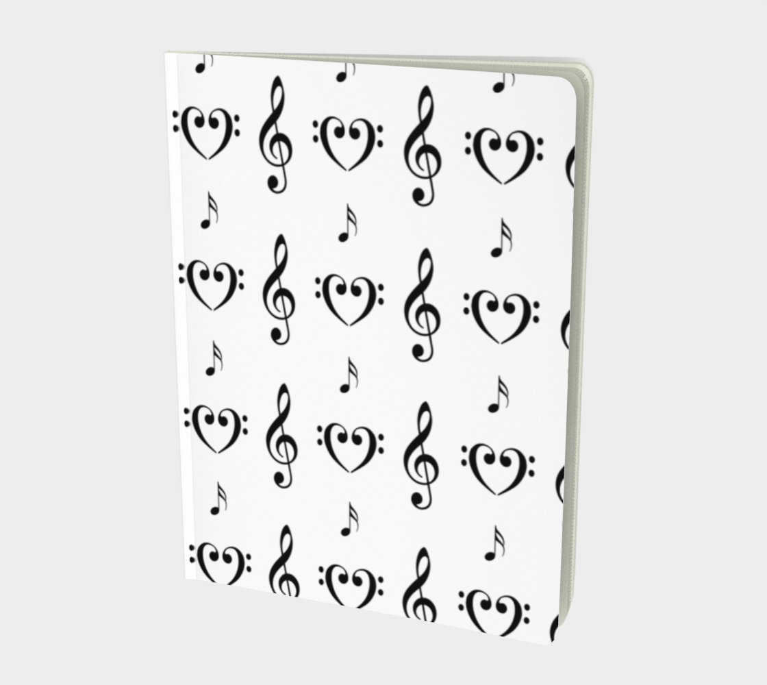 Aperçu de Black on White Musical Large Notebook