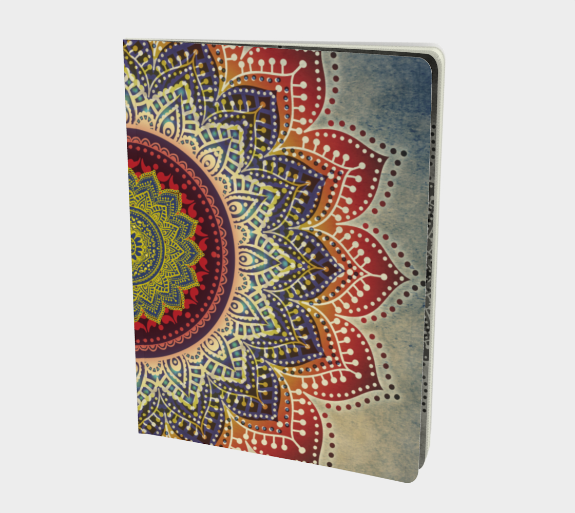 India Folk Art Lotus Mandala - Bohemian Blue Red preview