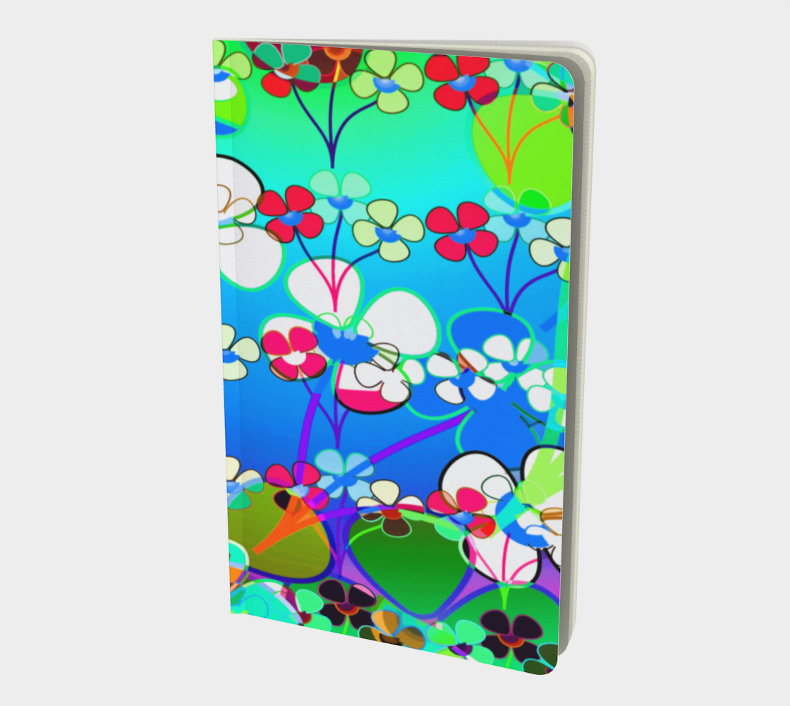 Aperçu de Abstract Colorful Flower Blue Background Art Notebook, AWSD 