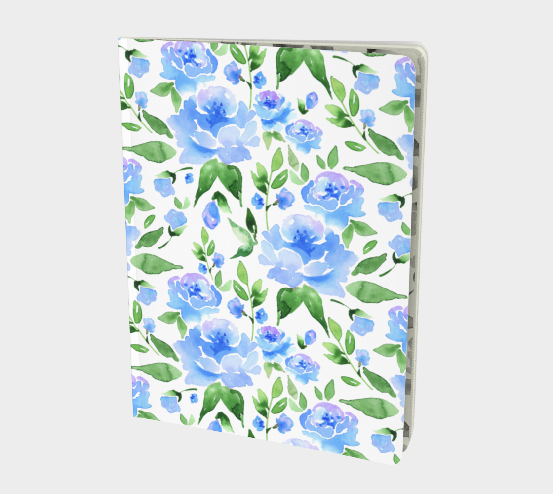 Aperçu de Blue watercolor floral pattern