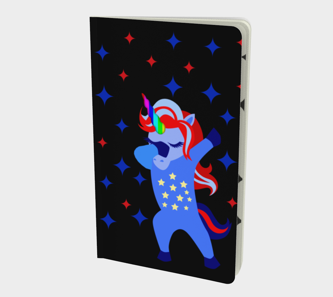 Aperçu de Dabbing American Unicorn Stars Notebook, AWSD