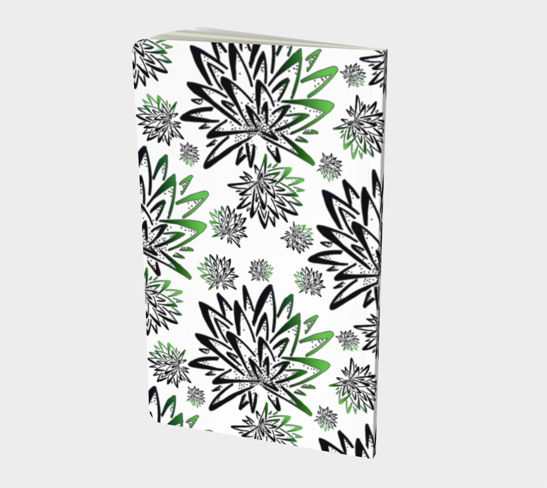 Aperçu de Abstract Green Thistles Pattern Notebook #2