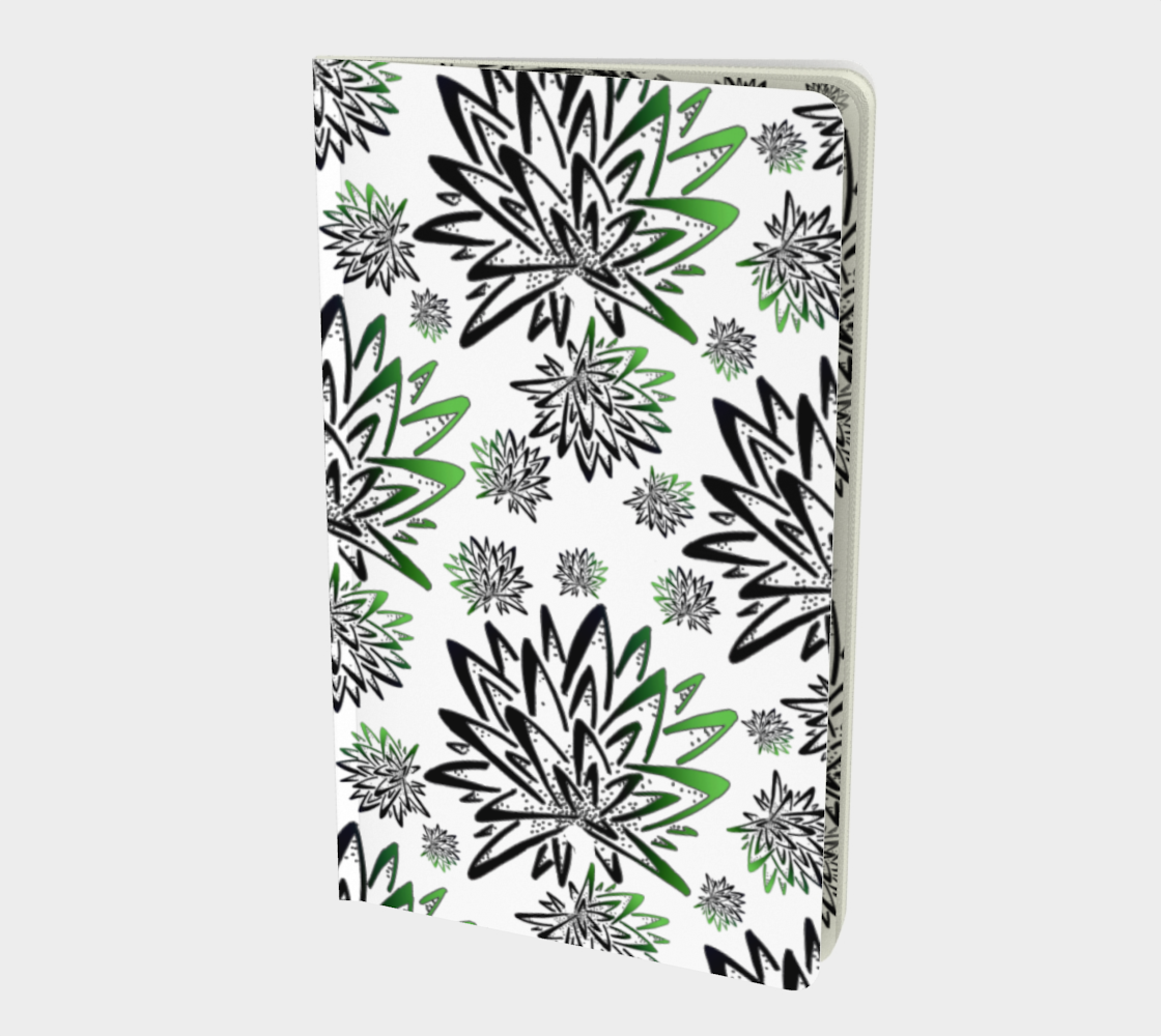 Aperçu de Abstract Green Thistles Pattern Notebook #1