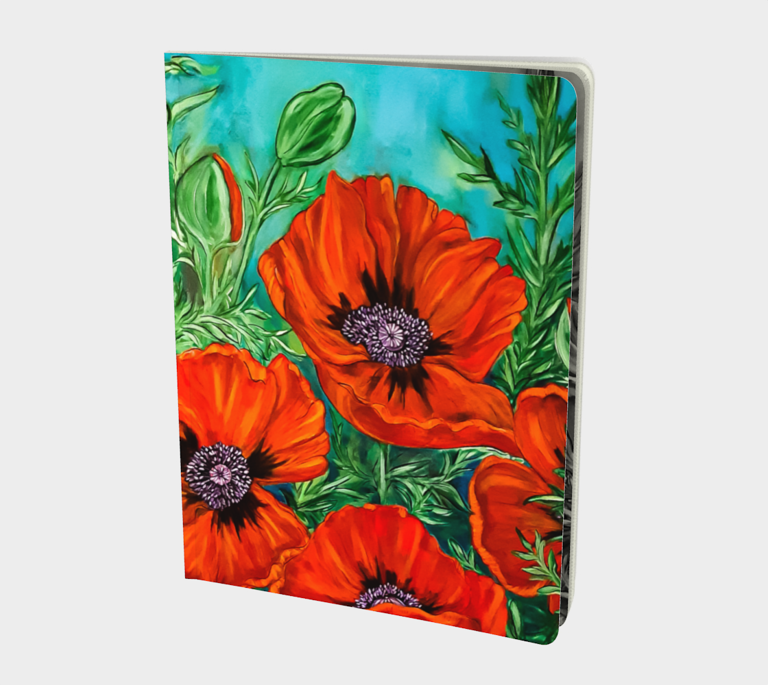 Big Bold Red Poppies Large Notebook preview