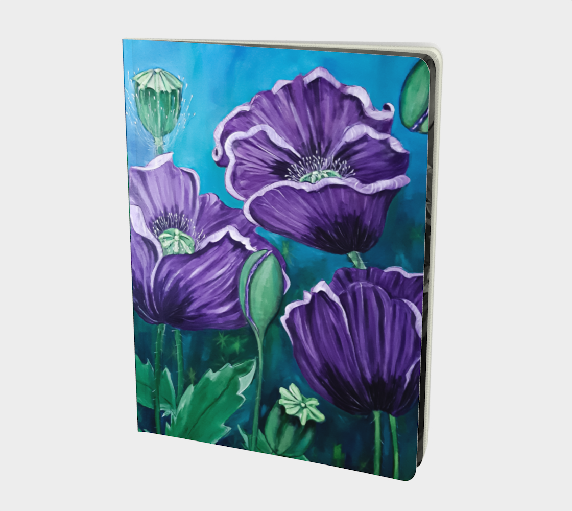 Purple Poppies Large Notebook preview