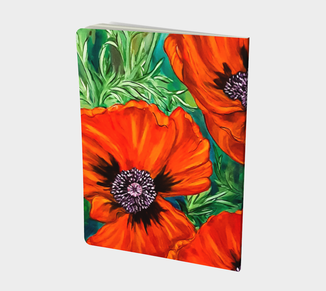 Big Bold Red Poppies 2 Large Notebook thumbnail #3