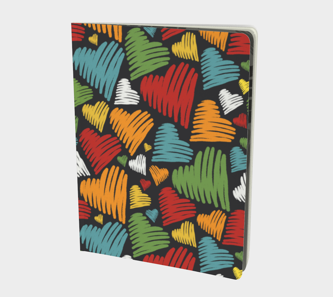 Scribble Hearts Large Notebook - Multicolor preview